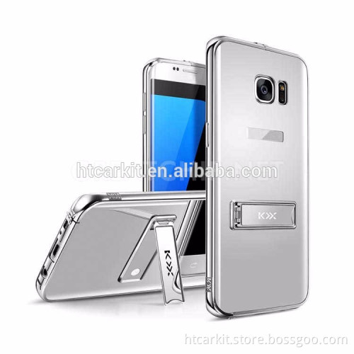 Luxry Aluminum bumper mirror cover stand case for Galaxy S7 S7 Edge